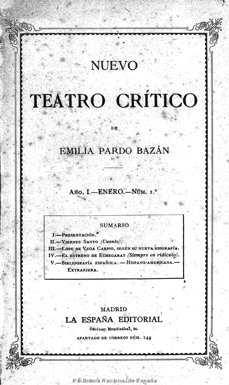 Nuevo Teatro Crítico · Emilia Pardo Bazán · 1891
