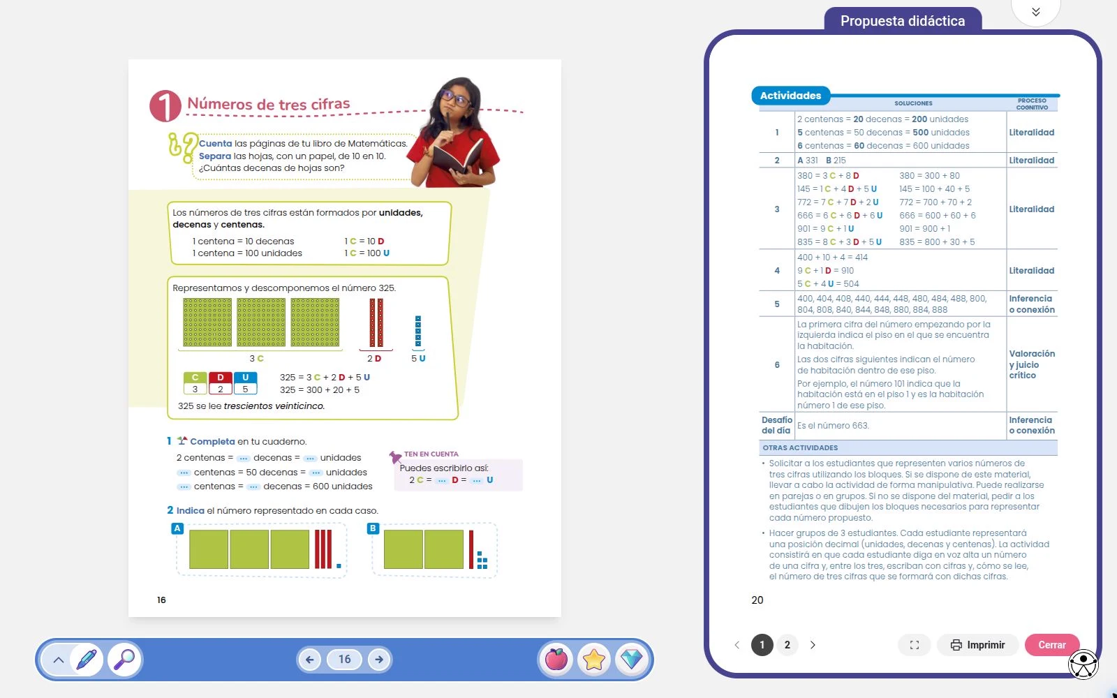 Animated OLA demonstration: opening teaching guides and turning pages
